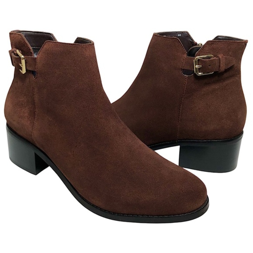 Cole Haan Women's Haidyn Suede In Scotch Color Zipper Ankle‎ Boot Bootie Size 8B